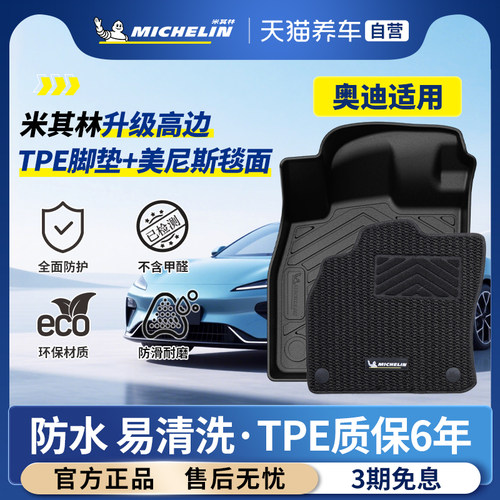 奥迪专用米其林TPE脚垫防水耐脏
