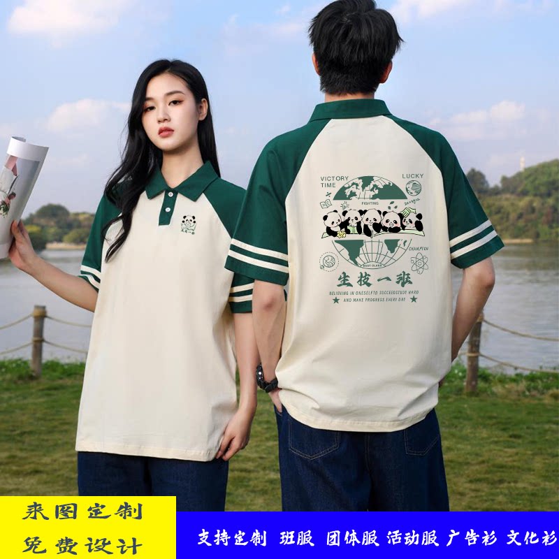 班服定制polo衫纯棉翻领学生运动会团体服毕业t恤工作服印字logo