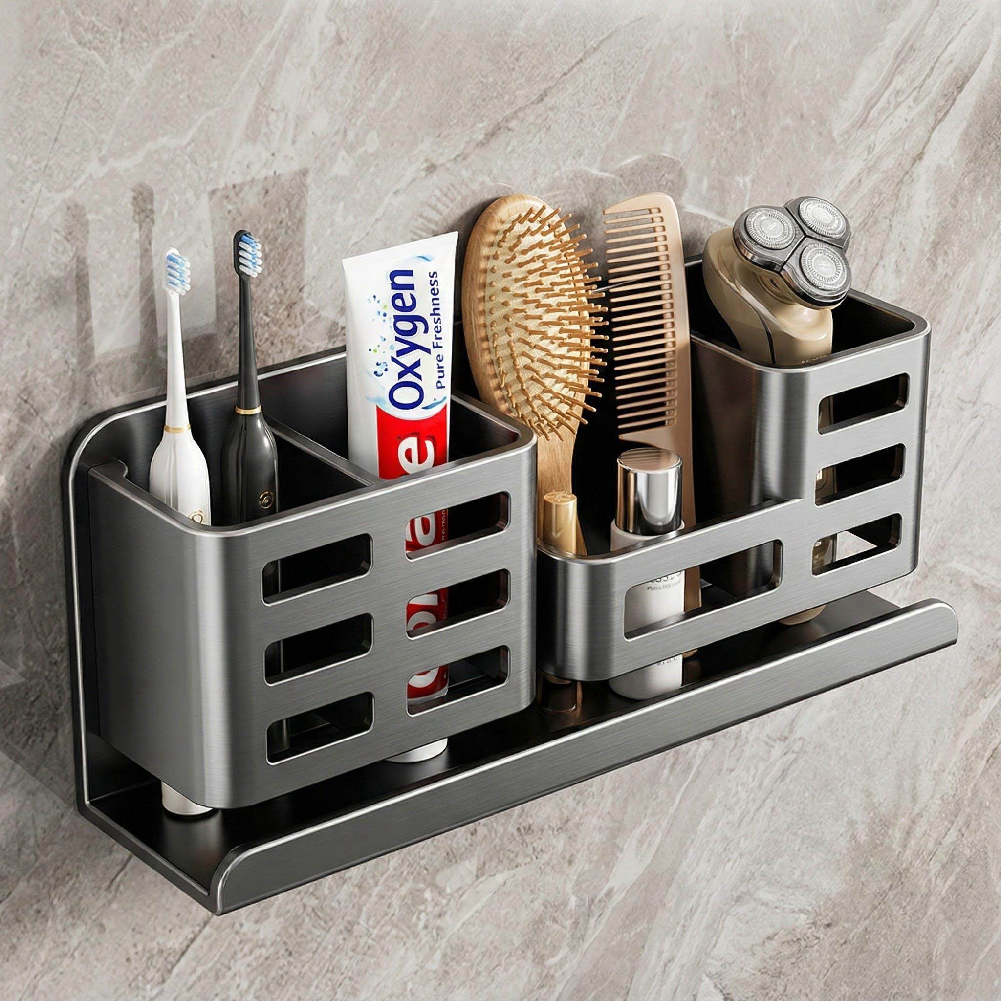 梳子置物架壁挂免打孔卫生间浴室洗漱台墙上牙膏牙刷剃须刀收纳筒,家庭/个人清洁工具,浴室角架/置物架,淘宝优惠券,粉丝福利购,淘宝优惠卷