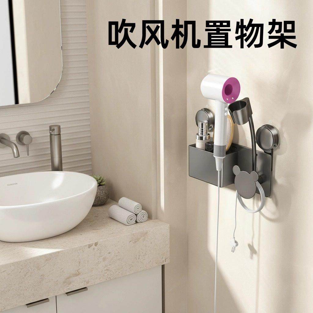 吹风机支架浴室吹风机架卫生间置物架解放双手吸盘免打孔吹风机架,家庭/个人清洁工具,吹风机置物架,淘宝优惠券,粉丝福利购,淘宝优惠卷