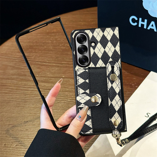 情侣兔适用于三星Fold7手机壳折叠屏Fold6腕带4/3支架GalaxyFold5可装卡手绳W25保护套插卡套W24/23典藏版