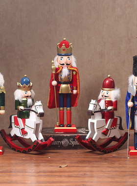 欧式复古胡桃夹子木偶士兵摆件酒柜咖啡馆橱窗装饰道具鸡年礼品物