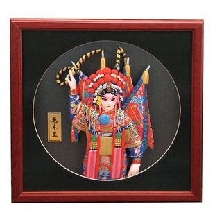 东方工艺京剧脸谱挂件戏剧人物摆件方形实木玻璃相框送老外礼品