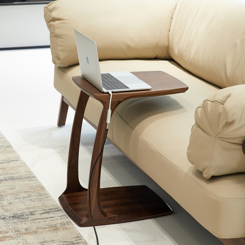 黑胡桃木角几小方桌简约小茶几意式沙发边几轻奢边桌实木边角桌子