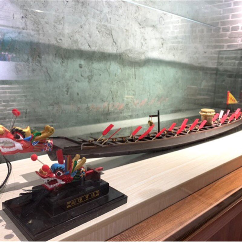 龙船新款柚木其他办公区128米1米莞式龙舟 帆船摆件大头狗模型