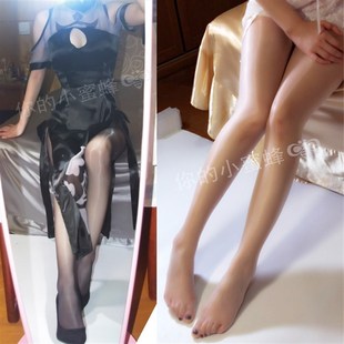 3件68元 开裆亮丝裸氨 超薄1D透明镜面反光性感油亮皮肤袜一线裆