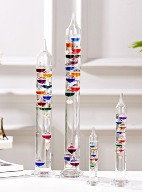 伽利略彩球温度计办公室卧室客厅桌面摆件生日礼物创意家居装饰品