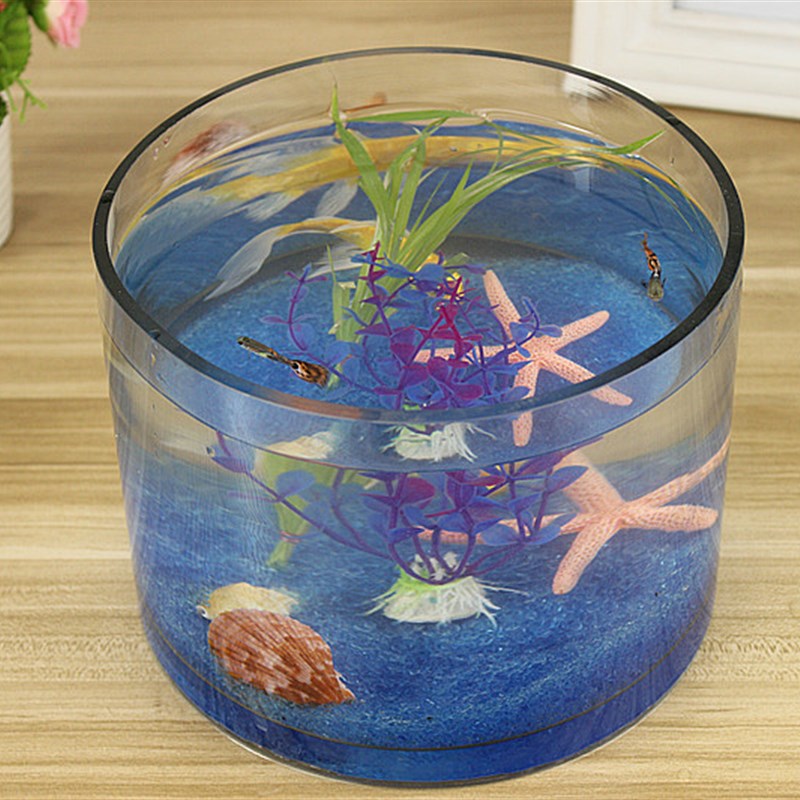 一体整体圆形圆柱玻璃超白热弯鱼缸圆筒球形缸椭圆水族箱加厚加高