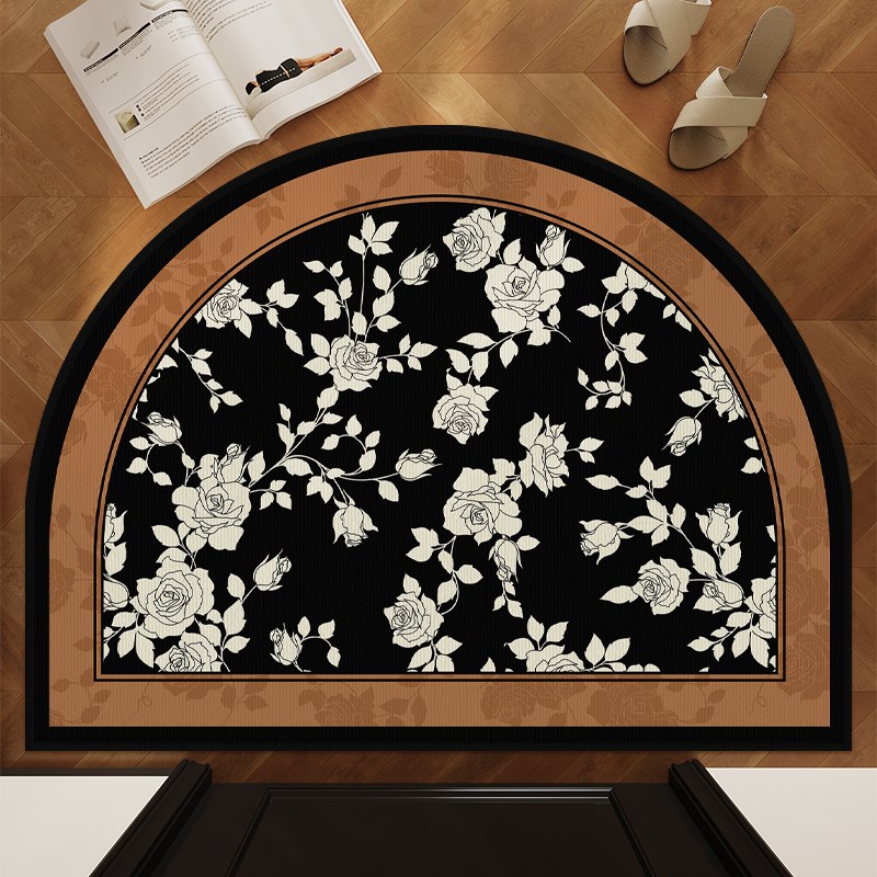圈绒半圆入门户脚垫入户地垫中古进门口高级感耐脏地毯室内外门垫