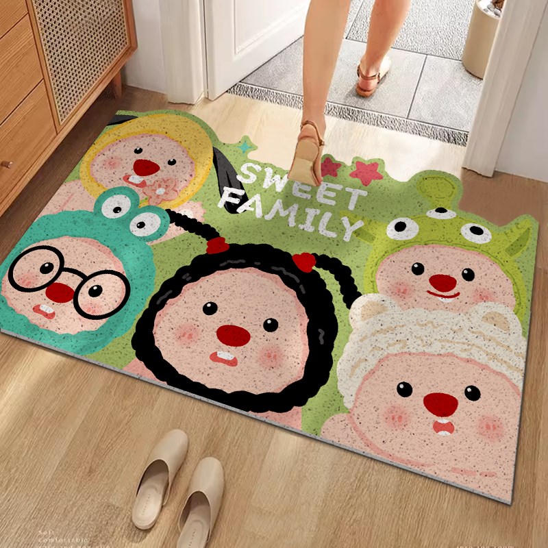 入户门丝圈卡通地垫进门玄关防滑脚垫家用可剪裁门垫耐脏垫可裁剪