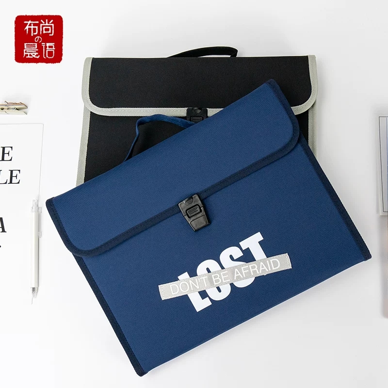 可爱结实耐用风琴包手提多层文件夹拉链试卷收纳牛津帆布A4资料袋