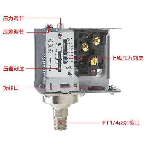 亚德客压力开关控制器机械式气动空压机水泵增压泵PK510/503/506