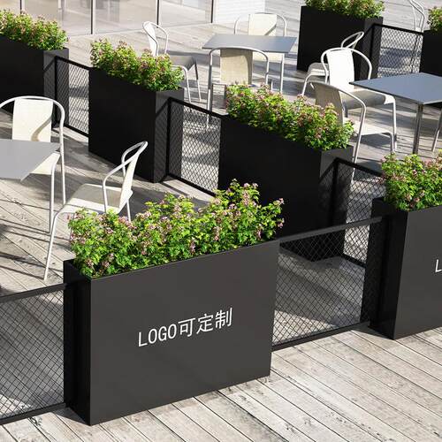 户外铁艺花箱咖啡厅奶茶店室外绿植围栏隔断花槽广场小区花坛组合