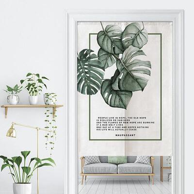 ofat混纺布艺门帘布帘卧室装饰帘隔断帘半帘卫生间遮挡帘子风水帘