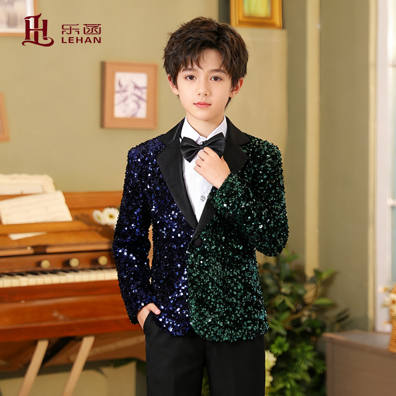 儿童比赛礼服高级男孩主持服装