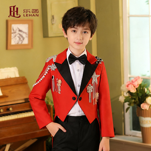 儿童演出燕尾服西服套装男童西装演出服闪亮主持礼服个性指挥服