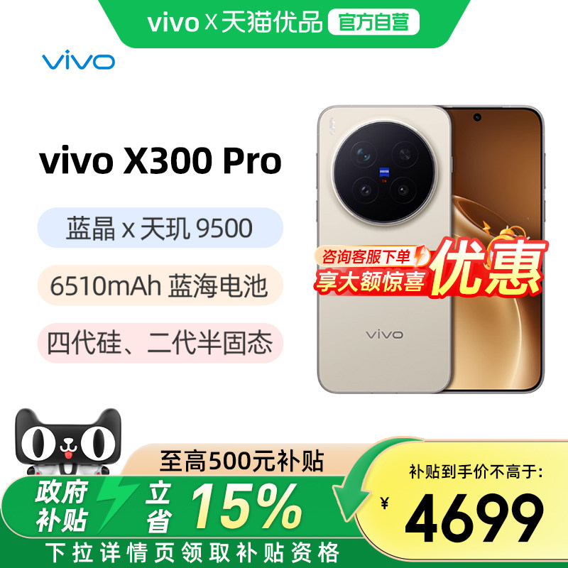 【政府补贴至高15%】vivo X300 Pro手机vivo国补
