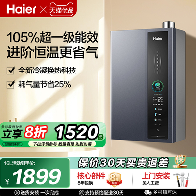 Haier/海尔 JSLQ27-16ER3DLTCU1燃气热水器一级能效增压天然气