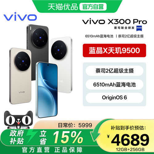 淘金币频道领优惠【政府补贴15%】vivo X300 Pro手机新品蔡司天玑旗舰拍照智能手机vivo官方旗舰店官网正品