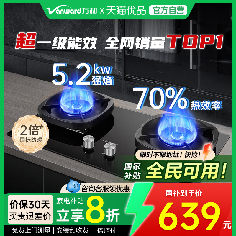 万和G6燃气灶煤气灶一级能效嵌入式台式天然气液化气猛火灶具灶台