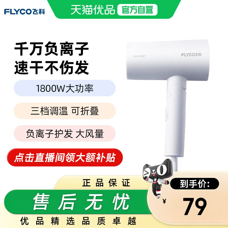 飞科电吹风机家用护发大功率风力折叠宿舍学生FH6276