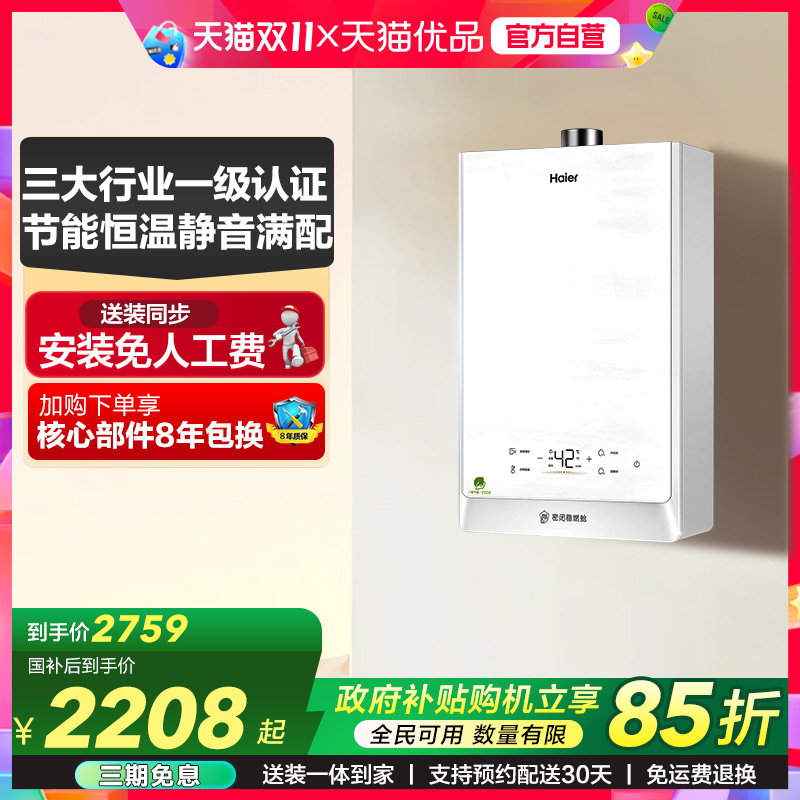 海尔静音一级能效节能恒温燃气