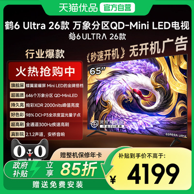 雷鸟 65英寸鹤6 Ultra 26款蝶翼星曜屏300Hz极速高刷万象分区电视