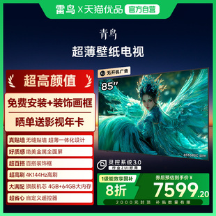 雷鸟青鸟85英寸无缝贴墙超薄一体化288Hz高刷电视机85S585C Slim
