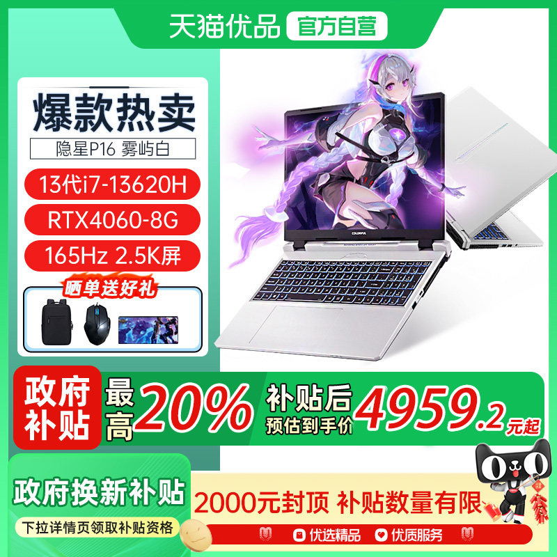【全国多地政府补贴20%】Colorful/七彩虹 隐星P16 24 酷睿13代i7 高性能RTX4060独显轻薄电竞游戏笔记本电脑