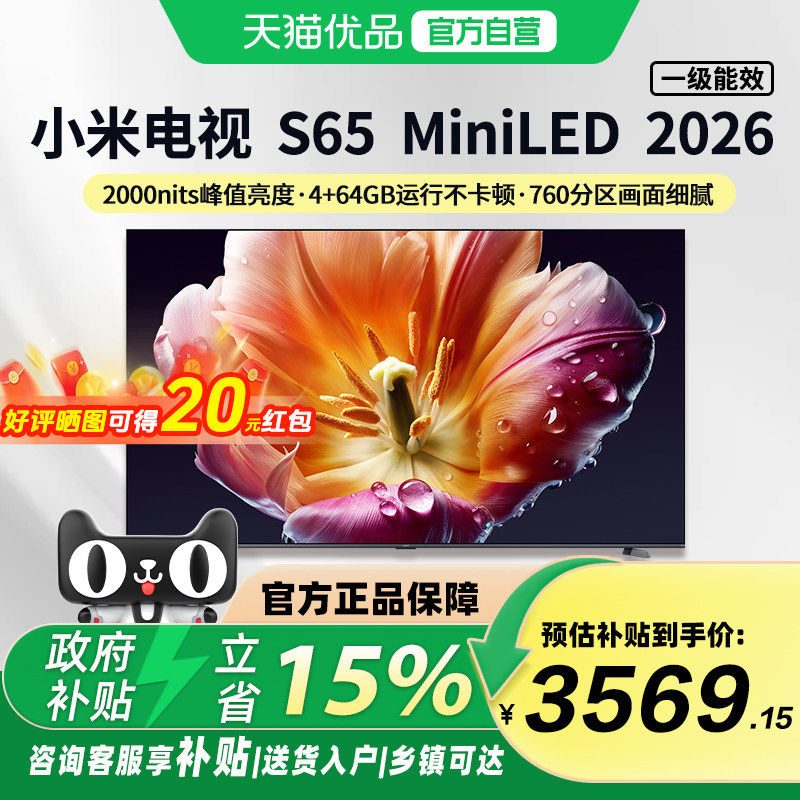 小米电视65英寸家用一级节能2000nits画面更通透2.1声道旗舰店S65