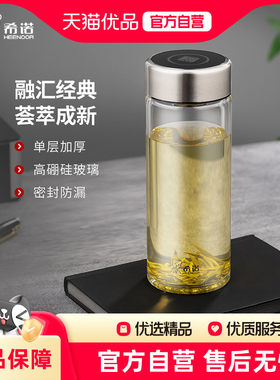 希诺玻璃杯单层加厚大容量耐高温水杯男泡茶杯高档杯子女XN-1206S