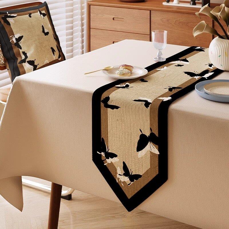 中古风高端桌旗新中式电视柜茶几台布法式复古餐桌盖布轻奢高级感