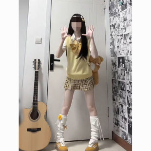 原创JK制服格裙子夏日系漫画感遮肉马甲显瘦百搭显瘦套装女
