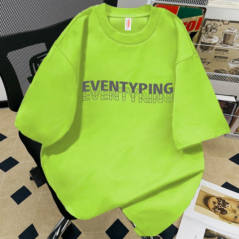 夏季重磅短袖t恤男女潮流宽松纯棉印花青少年男生半袖情侣体恤衫