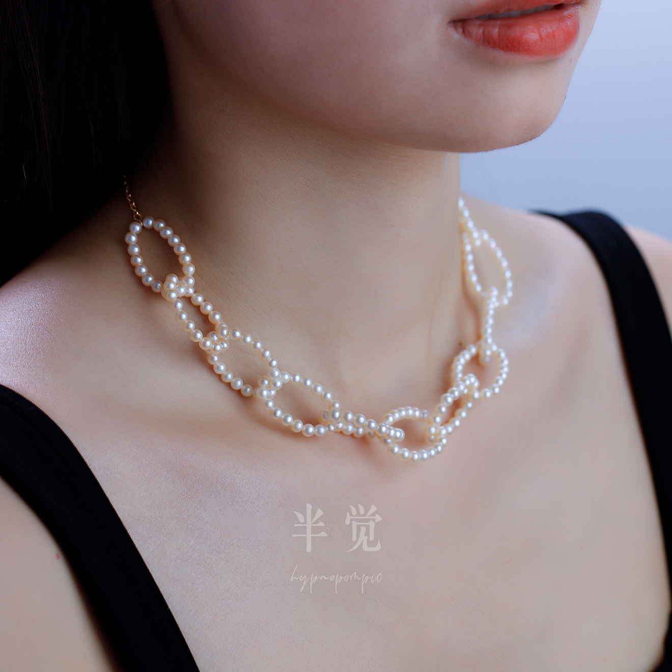 半觉金奶宝3.5/4mm设计款项链正圆几乎无暇纯银高配版45cm