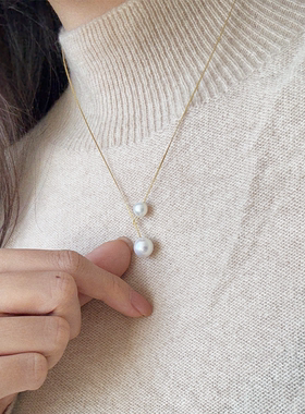 半觉【心之所引】简约高级9-10mm设计款珍珠项链