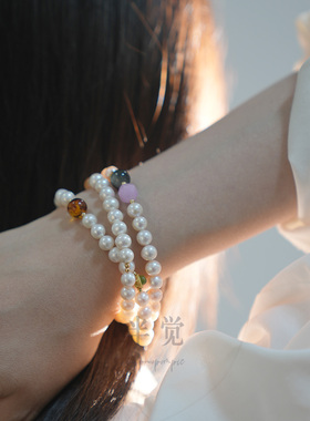 半觉阿比西尼亚新中式国风纯银珍珠手链项链毛衣链新款饰品