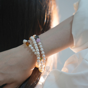 半觉阿比西尼亚新中式国风纯银珍珠手链项链毛衣链新款饰品