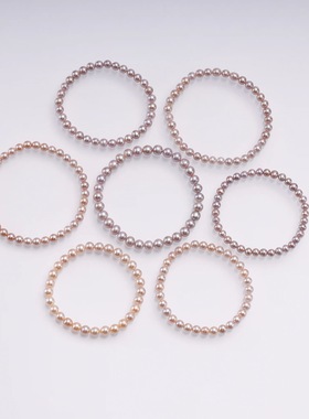 半觉本色草莓奶宝甜美粉紫色系淡水极光糖果珍珠手链礼物可开票