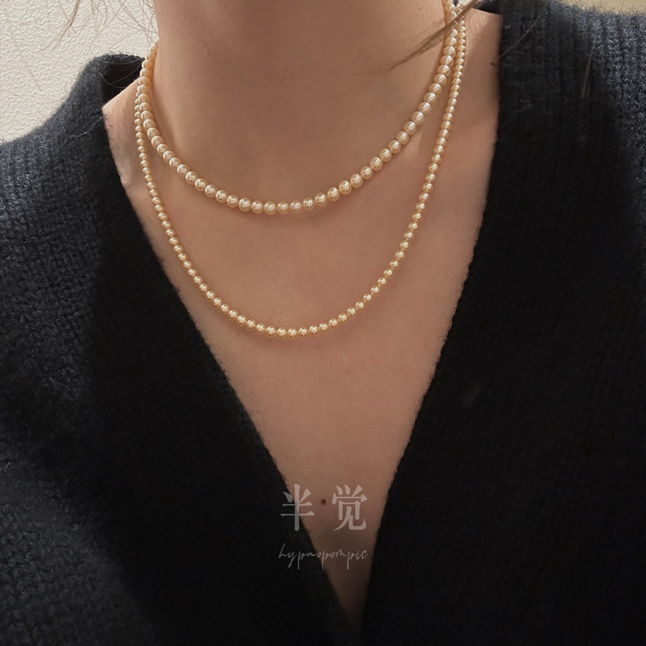 半觉金奶宝淡金色珍珠baby项链高级浅金色媲美羽黄金海水珍珠