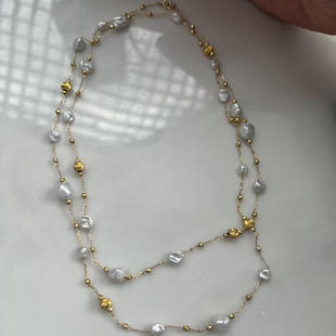 半觉老钱新钱一起上滑皮keshi满天星85cm项链