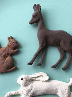 极速3D Rabbit Squirrel Fawn Bunny Silicone MouldS Confeitari