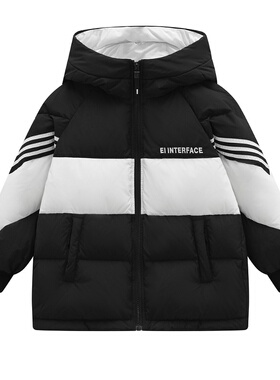 极速【商场同款i】ei童装女童羽绒服冬装加厚连帽洋派外套男童亲