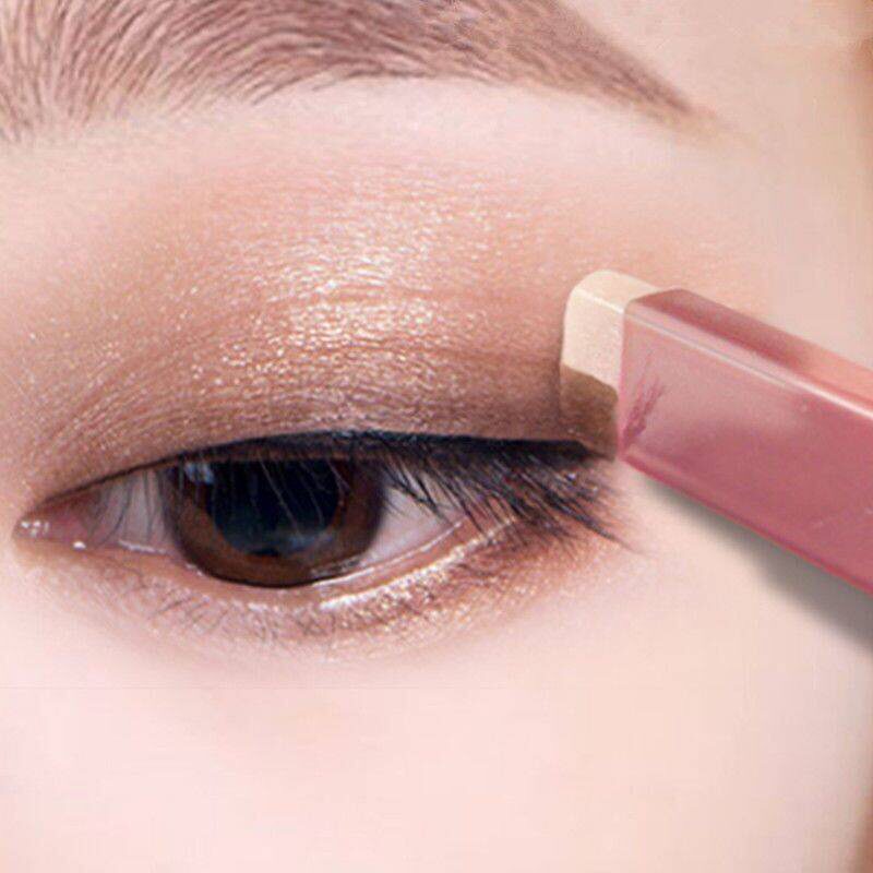 新品懒人双色眼影棒持久防水闪粉珠光哑光红款大地色可Z携式闪光