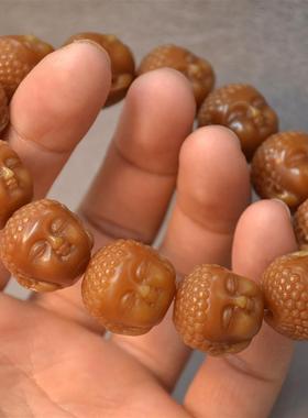极速手串菩提文玩手链风化根男宝宝B天然佛20mm做旧款佛头佛珠小