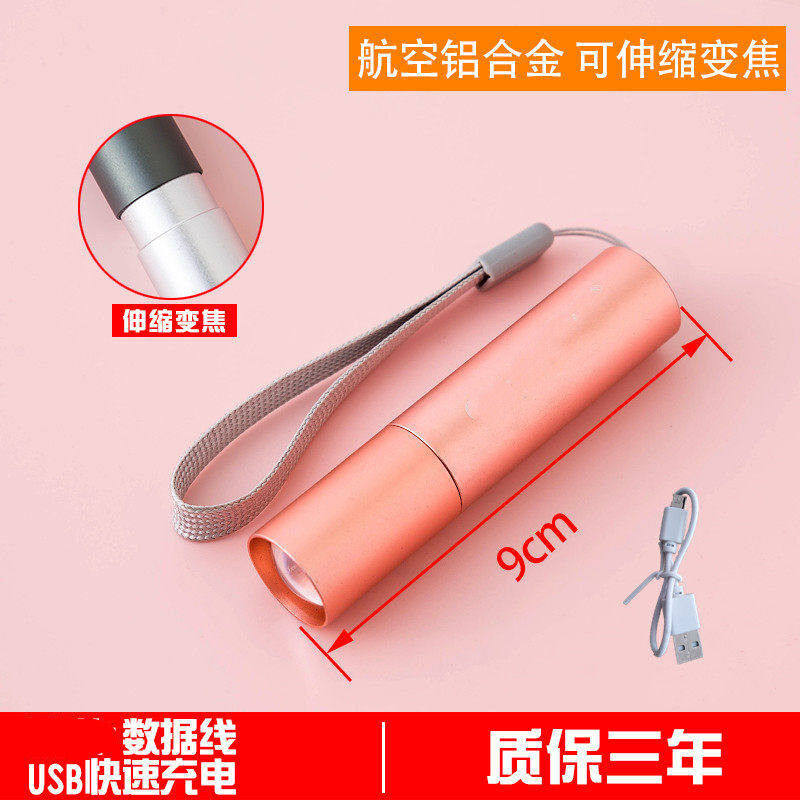 极速儿童手电筒j小型可携式迷你家用学生女生强光可充电卡通耐用l