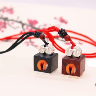 极速DIY自制S9k90银饰胎毛吊坠印章小叶紫檀黑檀脐带章婴儿宝宝纪