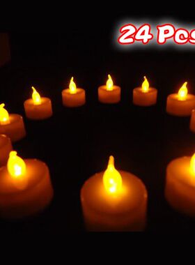 新品24 Flickering Candlet Set Runs on Batteries Flickers Can