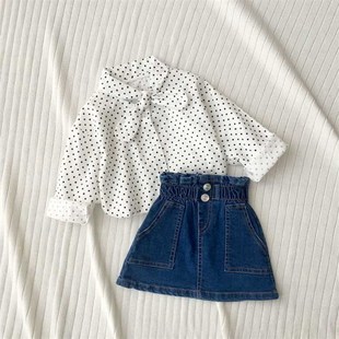 极速韩版婴儿女童l包裙牛仔短裙洋气裙子小童女宝宝半身裙春秋儿