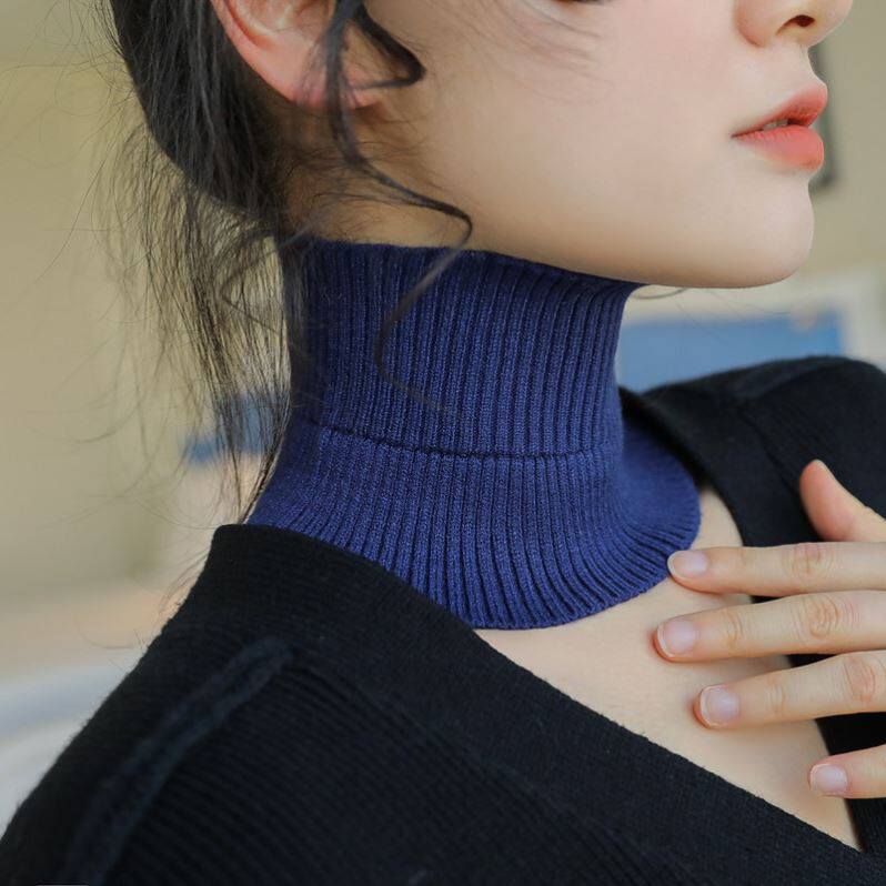 新品女式脖d套女款纯棉韩版简约百搭加厚秋冬季保暖护颈椎围脖假